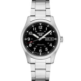 Men's Stainless Steel 5 Sports Automatic Watch with Black Dial