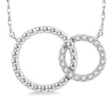 10KW Interlocking Twin Circles Diamond Necklace, 0.08 Carat tw