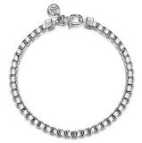 Sterling Silver Men's Box Chain Bracelet 8