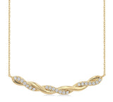 14K Yellow Gold  Twisted  Necklace with 0.30 Carat TW Diamonds