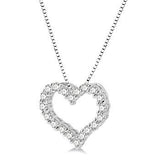 14KW Diamond Heart Pendant w/ 0.50 ctw, 18" Box Chain