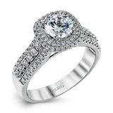 18KW Engagement Double Halo Semi-Mount Ring w/ 0.51 ctw, Size 6.5