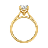 14K White Gold 3.00 CT Oval Lab-Grown Diamond Engagement Ring, Size 7