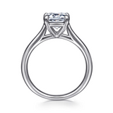 14K White Gold Emerald Cut Solitaire Engagement Ring