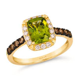 14KY 1.50CT Peridot & Diamond Fashion Ring w/ 0.34 ctw Dia.