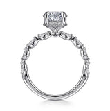 14KW Oval Hidden Halo Diamond Engagement Ring