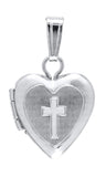 Sterling Heart Locket with Cross