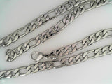 Men's Stainless Steel 6.3MM Figaro Chain   22