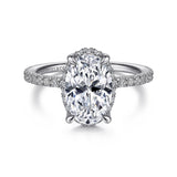 14KW  .38CTW  Diamond Oval Engagement ring Size 6.50  Serial