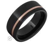 Pure Class – Black Diamond Ceramic Ring With Rose Gold Inlay