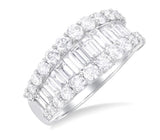 14KW  2.40CTW  Diamond Baguette and Round Wedding Band 7