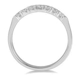 14KW .35 ctw 7 Stones Round Cut Diamond Wedding Band  Size 7