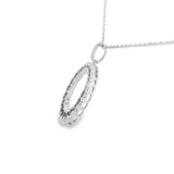 14K White Gold 1.12Carat TW Sapphire & 0.41Carat TW Diamond Circle Fashion Pendant