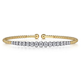 14K Two-Tone Bujukan Bangle Bracelet, 0.77Carat TW