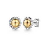 Sterling Silver/14K Yellow Gold Fashion Stud Earrings