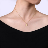 14K Yellow Gold Diamond Pendant - Bujukan - 17.5"