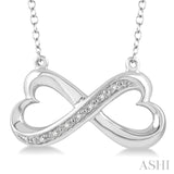 Sterling Silver Diamond Heart Infinity Pendant w/ 0.03 Carat TW
