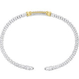 Sterling Silver/14K Yellow Gold 2MM Diamond Fashion Bracelet .07Carat TW