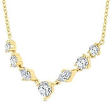 14K Yellow Gold Diamond Marquise & Round Cut Diamond Necklace, 0.50Carat TW