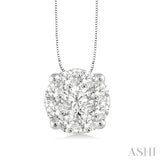 14K White Gold Diamond Pendant, 0.25 Carat tw