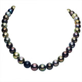 14KW 9-11.5 mm Natural Color Multi Tahitian Necklace w/ Ball