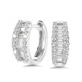 14K White Gold Diamond Hoop Earrings w/ 0.50 Carat TW