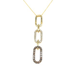 Yellow Gold Diamond Chain Link Fashion Pendant