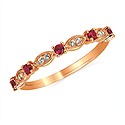 14K Yellow Gold (.25CTW) Ruby with (.05CTW) Diamonds  Fashion Ring