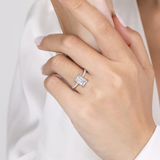 14K White Gold Emerald Cut Solitaire Engagement Ring