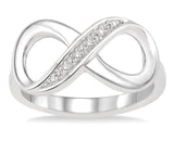 Sterling Silver Infinity Ring, 0.03 Carat TW
