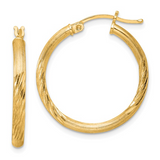 Sterling Silver/ Gold Plated Diamond Cut Hoop Earrings