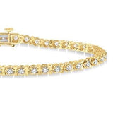 14K Yellow Gold Diamond Tulip Tennis Bracelet w/ 2.00 ctw
