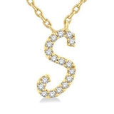 10K Yellow Gold Diamond "S" Script Necklace, 0.05 Carat TW