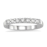 14KW .35 ctw 7 Stones Round Cut Diamond Wedding Band  Size 7