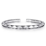 Sterling Silver Faceted Open Cuff Bracelet