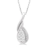 14KW Pear Shape Lovebright Diamond Fashion Pendant w/ 0.12 ctw