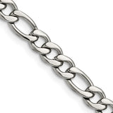 Stainless Steel 6.75mm Figaro Chain, 9"