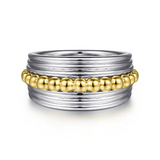 Sterling Silver/14K Yellow Gold Bujukan Wide Band Ring