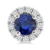 10KY Diamond and Sapphire Stud Earrings w/ 0.10 ctw