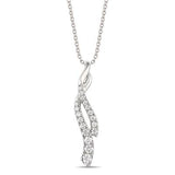 Platinum 0.37 ctw Diamonds Pendant w/ 18" Chain