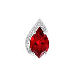 14K White Gold Lab Grown Ruby and Diamond Pendant, 1.71 Carat TW