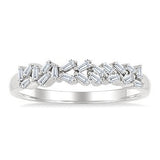 14K White Gold Diamond Scatter Band, 0.20Carat TW