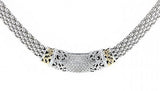 Sterling Silver and 14K Yellow Gold Diamond Necklace, 0.50 Carat TW