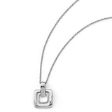 Sterling Silver Polished Squares Pendant 17"