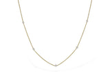 14K Yellow Gold Bezel Set Diamond Station Necklace, 0.25 Carat TW