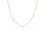 14K Yellow Gold Bezel Set Diamond Station Necklace, 0.25 Carat TW