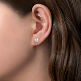 14KW Pearl & Diamond  Stud Earrings w/ 1.06 ct  Pearl & 0.07 ctw Dia.