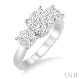 1.0 CTW 14KW Past Present & Future Lovebright Essential Diamond Engagement Ring