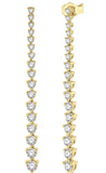 14K Yellow Gold Riviera Diamond Earrings, 1.50 Carat TW