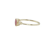 14 K Yellow Gold 0.55Carat Ruby Oval Cut & 0.06Carat TW Diamond Ring G-H SI2 Size  7